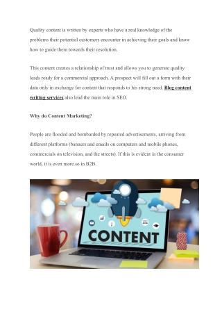 Advantages of content marketing