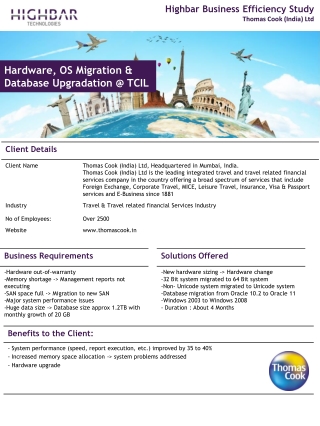 IT System Upgradation by Highbar technocrat Limited at Thomas Cook India