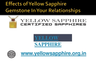 Effects of Yellow Sapphire Gemstone In Your Relationships