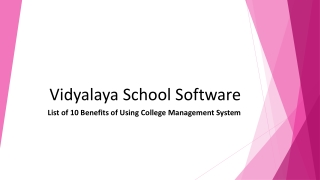 List of 10 Benefits of Using College Management System