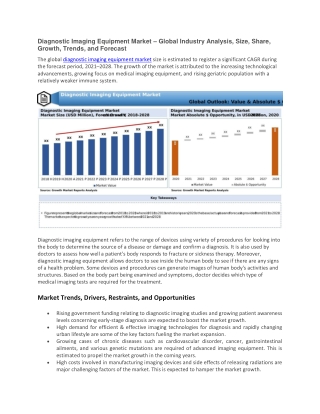 Diagnostic Imaging Equipment Market