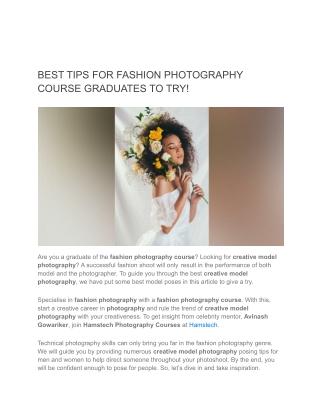 The Best Model Poses To Practice - Fashion Photography Course