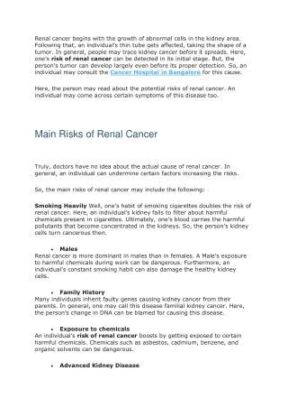 Best Cancer Hospital in Bangalore