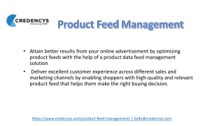 Product feed management - Credencys
