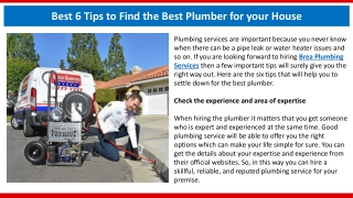 Best 6 Tips to Find the Best Plumber for your House