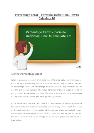 Percentage Error – Formula, Definition, How to Calculate It