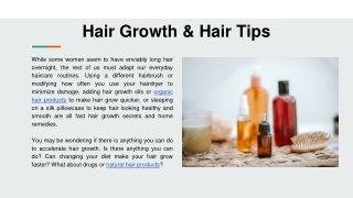 Hair Growth & Hair Tips