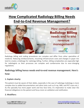 How Complicated Radiology Billing Needs End-to-End Revenue Management?