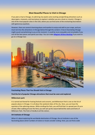 Most Beautiful Places to Visit in Chicago