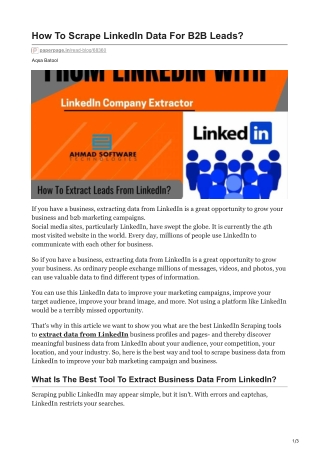 How To Scrape LinkedIn Data For B2B Leads