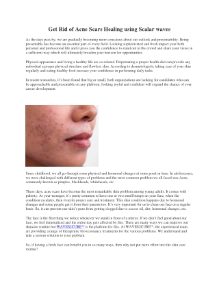 Get Rid of Acne Scars Healing using Scalar waves