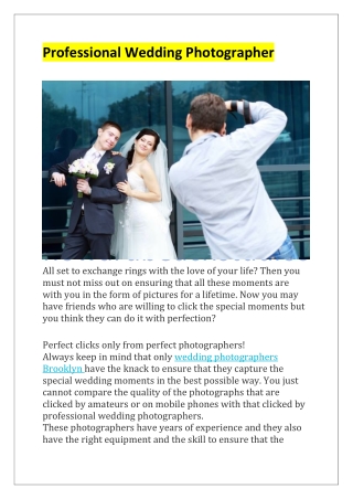 Professional Wedding Photographer