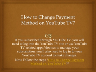 How to Change Payment Method on YouTube TV?