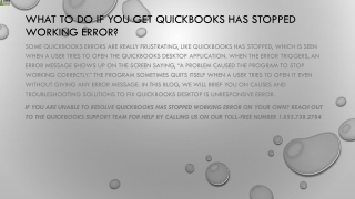 Easiest method to resolve QuickBooks Has Stopped Working error