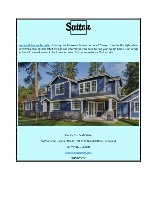 Ironwood Homes For Sale | Rayestrella.com