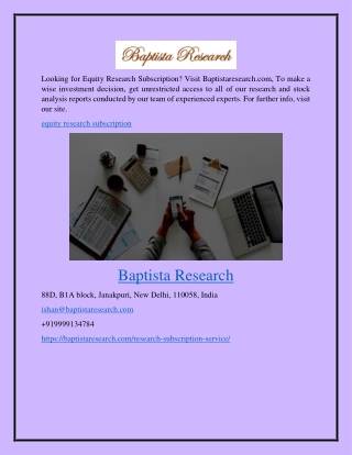 Equity Research Subscription Baptistaresearch.com