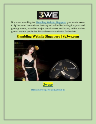 Gambling Website Singapore | Sg3we.com