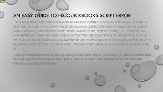 Best method to resolve QuickBooks Script Error immediately