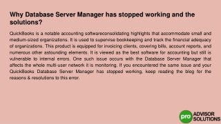 Why has Database Server Manager stopped working and how to fix the problem?