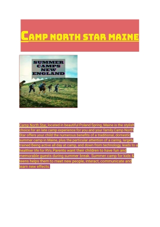 Best Summer Camp New England
