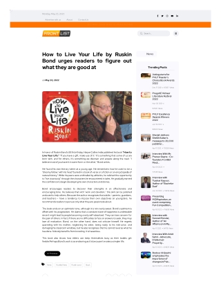 How to Live Your Life by Ruskin Bond