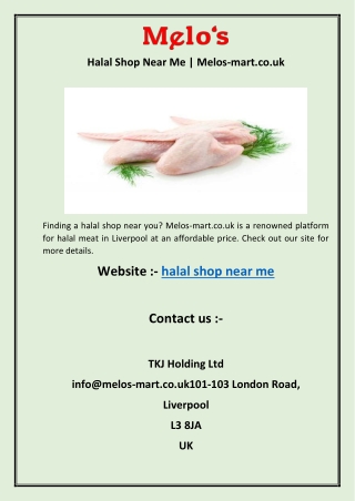 Halal Shop Near Me  Melos-mart.co.uk