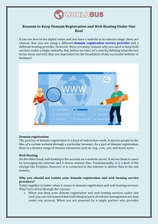 Reasons to Keep Domain Registration and Web Hosting Under One Roof - WORLDBUS