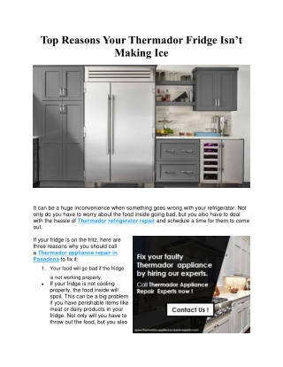 Top Reasons Your Thermador Fridge Isn