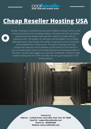 Cheap Reseller Hosting USA