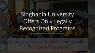 Singhania University Offers Only Legally Recognized Programs_