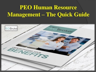 PEO Human Resource Management – The Quick Guide