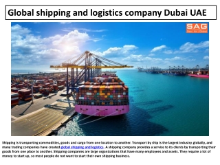 Global shipping and logistics company Dubai UAE