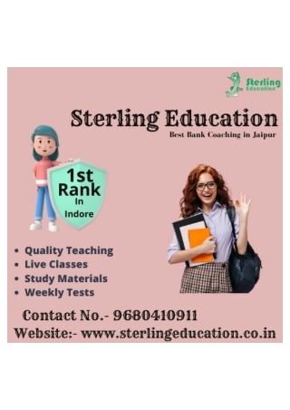 Best Bank Coaching In Jaipur Sterling Education
