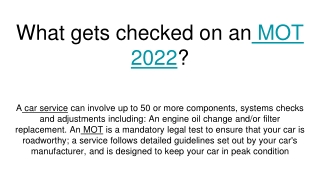 What gets checked on an MOT 2022_