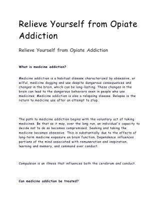 Relieve Yourself from Opiate Addiction (1)