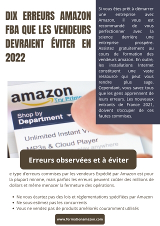 Dix erreurs Amazon FBA que les vendeurs devraient éviter en 2022