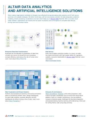 Altair data analytics and artificial intelligence solutions