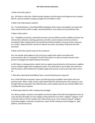 Sap ariba interview question and answers