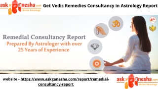Get Vedic Remedies Consultancy in Astrology Report