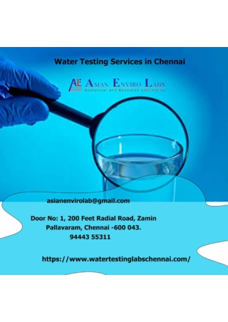 Water Testing Services in Chennai