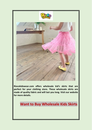 Want to Buy Wholesale Kids Skirts