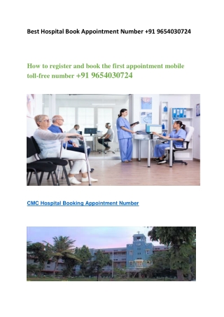 Best Hospital Book Appointment Number  91 9654030724