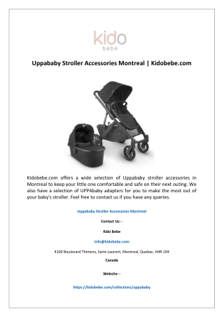 Uppababy Stroller Accessories Montreal | Kidobebe.com