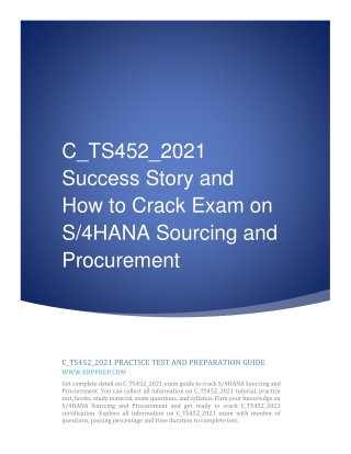 C_TS452_2021 Success Story and How to Crack Exam on SAP S/4HANA