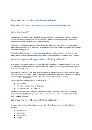 What are the possible side effects of Adderall_