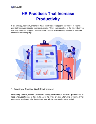 HR Practices That Increase Productivity