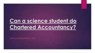 Can a science student do Chartered Accountancy?
