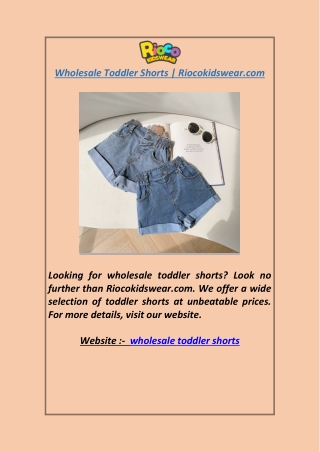 Wholesale Toddler Shorts Riocokidswear.com