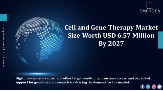 Cell and Gene Therapy Market Growth Opportunities, Revenue Share Analysis by 202