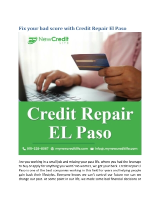Fix your bad score with Credit Repair El Paso